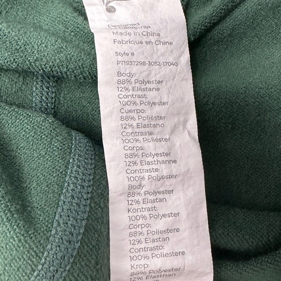 Fabletics Women's Sz M Athletic Leggings Drawstring Pockets Green X1 - Picture 5 of 6